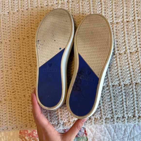 Rothy's The Original Slip On Sneaker Riviera Pinstripe Washable Sneaker Size 7 - Picture 6 of 8